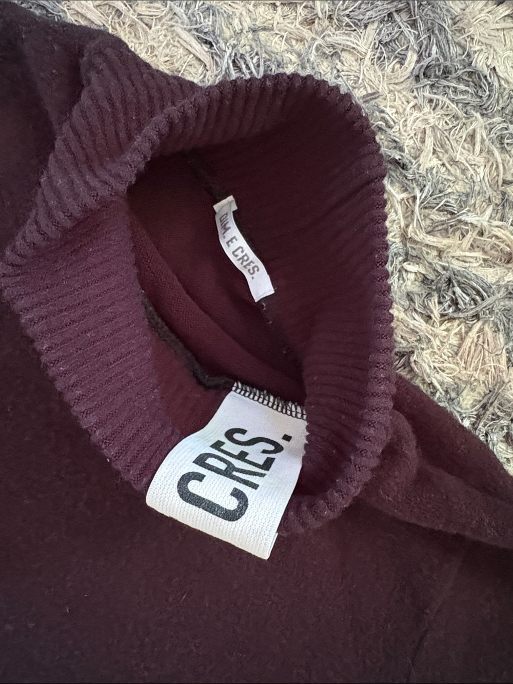 DIM. E CRES. Black Turtleneck Sweater with Logo Collar Band S - Picture 6 of 10